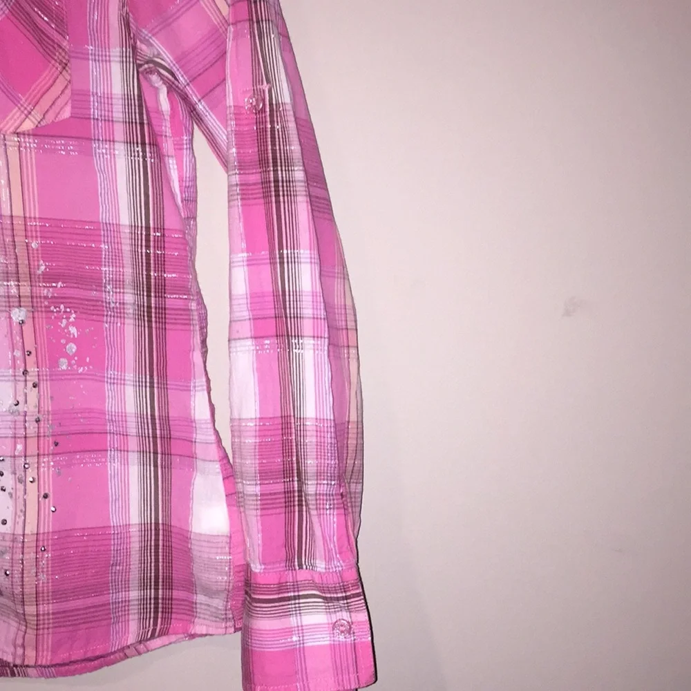 Justice Girl Plaid Shirt/Blouse Size 14